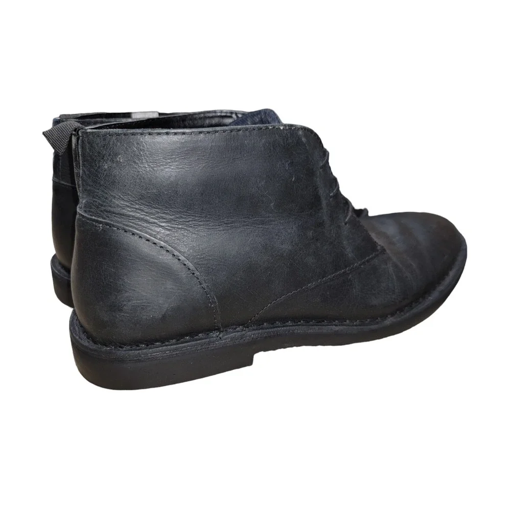 Aiden & Mason Men's Vivialdi Black Leather‎ Chukka Dress Boots Size 10.5