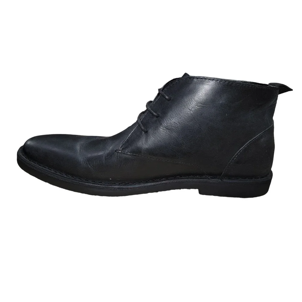 Aiden & Mason Men's Vivialdi Black Leather‎ Chukka Dress Boots Size 10.5