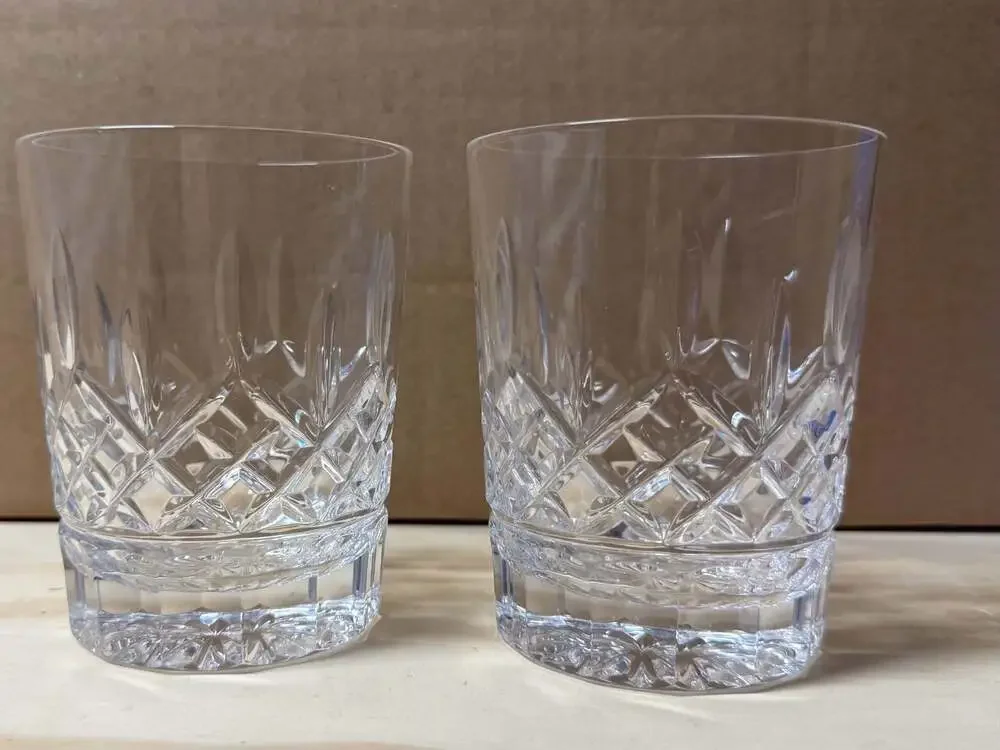 Waterford Crystal Lismore Double Old Fashioned Whiskey Glasses - Set of 2