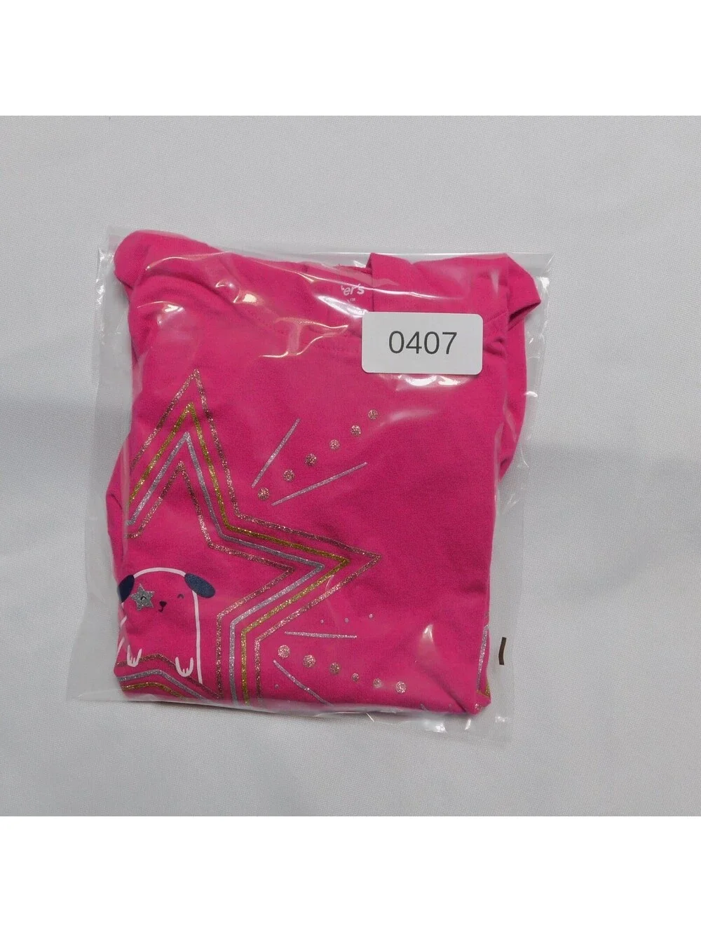 Carters Kid Girls Size 5 Hoodie Pink Long Sleeve Star Glitter Graphic Pullover