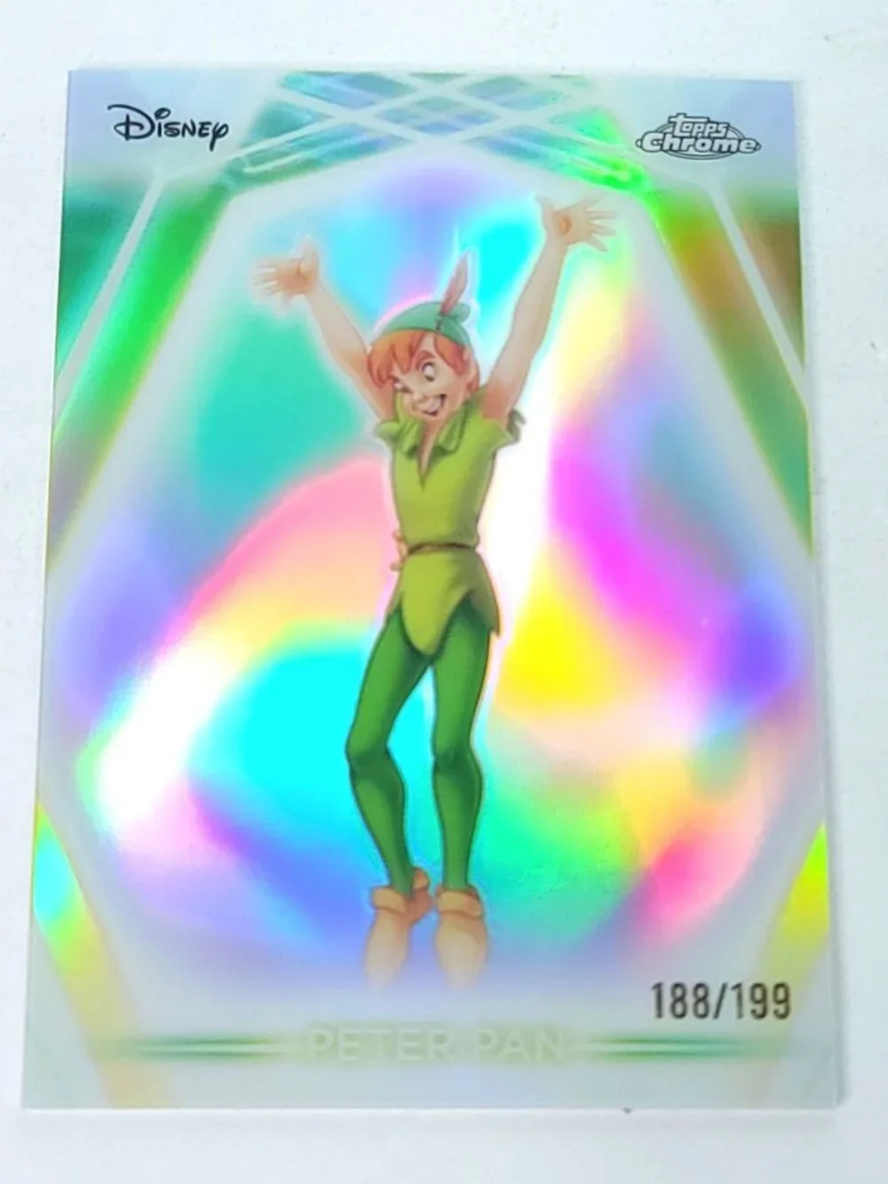 Peter Pan Topps 2026 Disney Neon Holo Chrome Refractor Limited 188/199 CNE