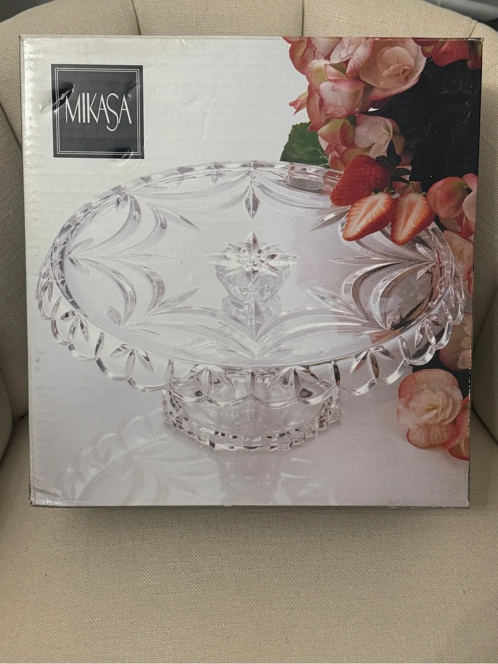 Mikasa Kaleidoscope Crystal Pedestal Cake Plate