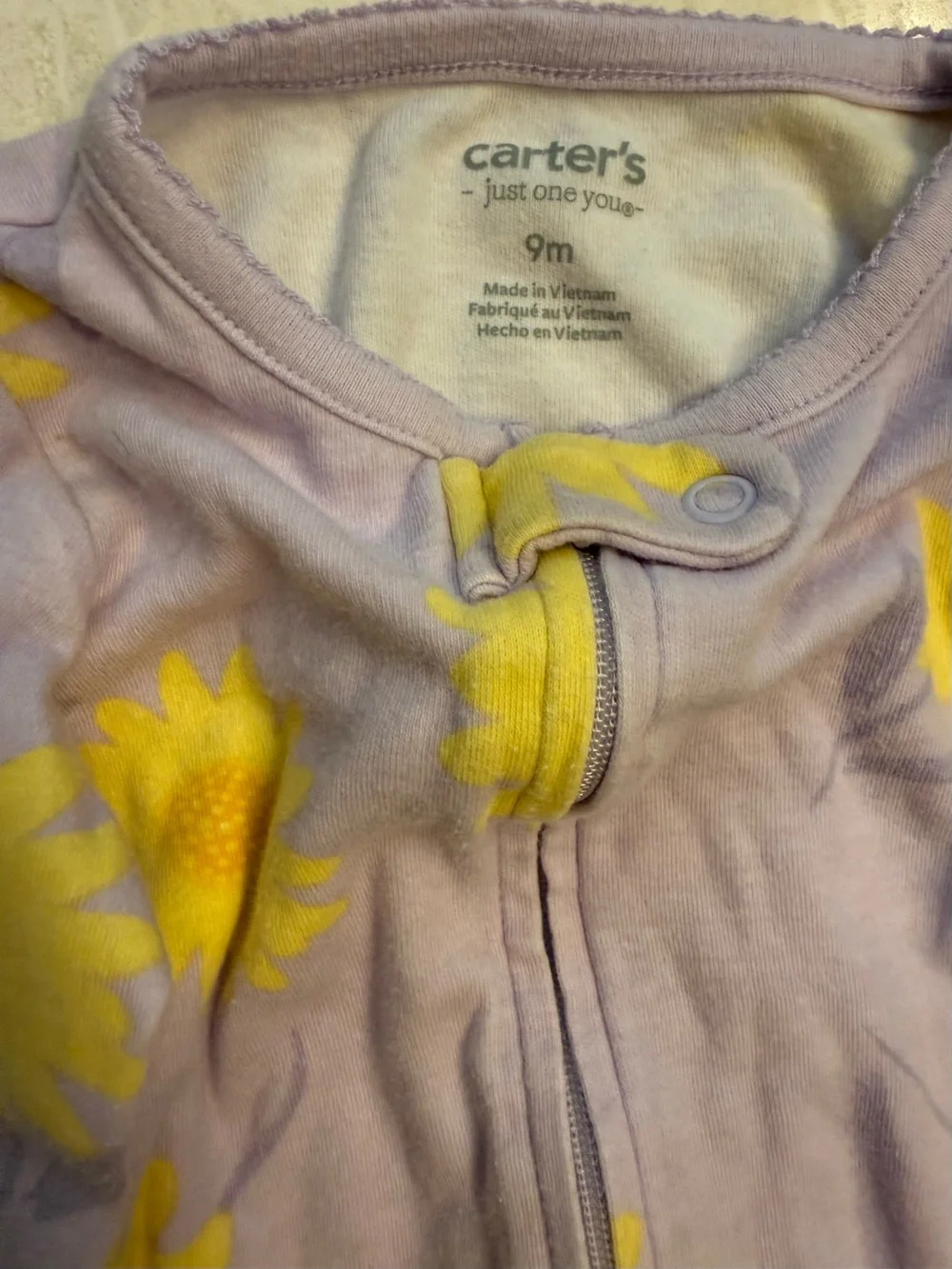Bundle of 6 Baby Girl Cotton 2-Way Zip Sleep & Play Pajamas