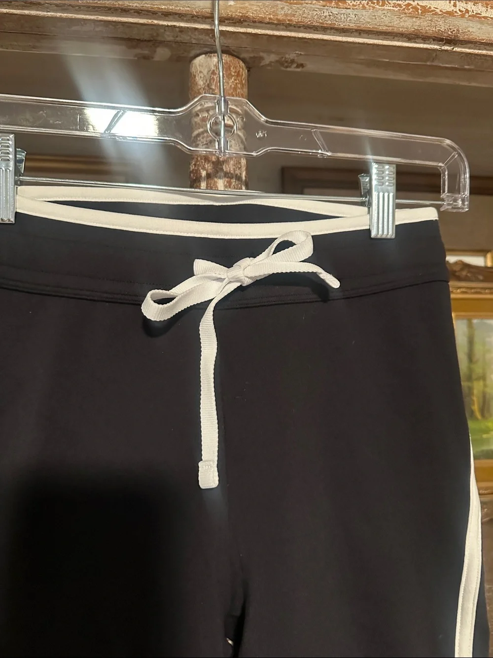 ALO Yoga Black Joggers with White Side Stripes