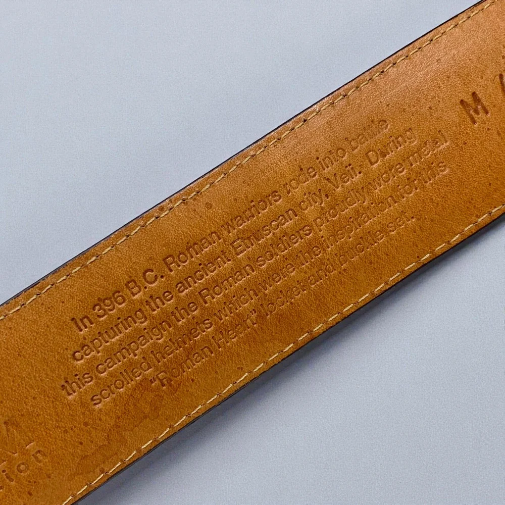 Vintage 1995 Brighton Museum Collection Leather Belt Sz M 43407 Roman Heart