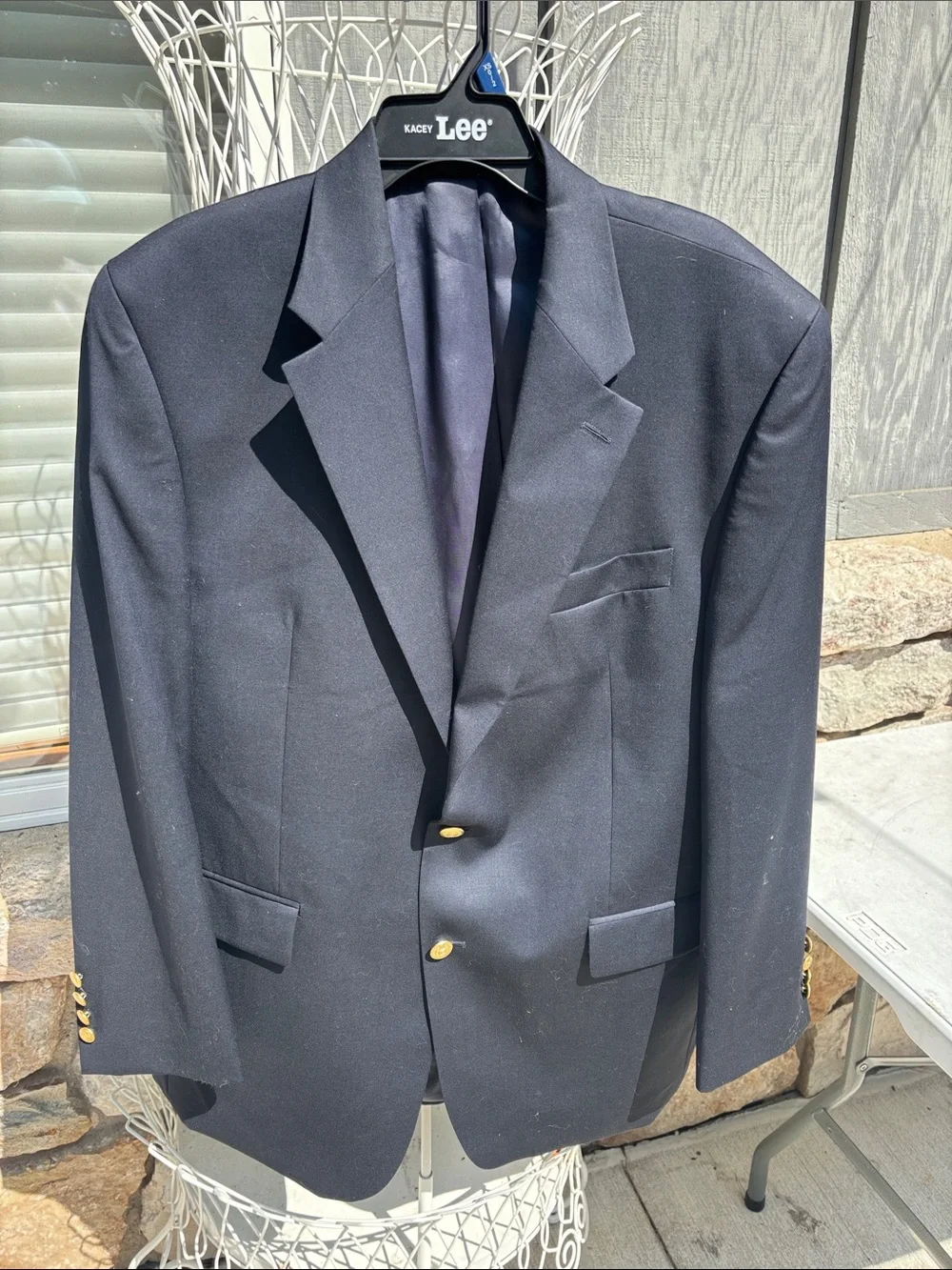 Chaps Navy Blazer with Gold Buttons 42R