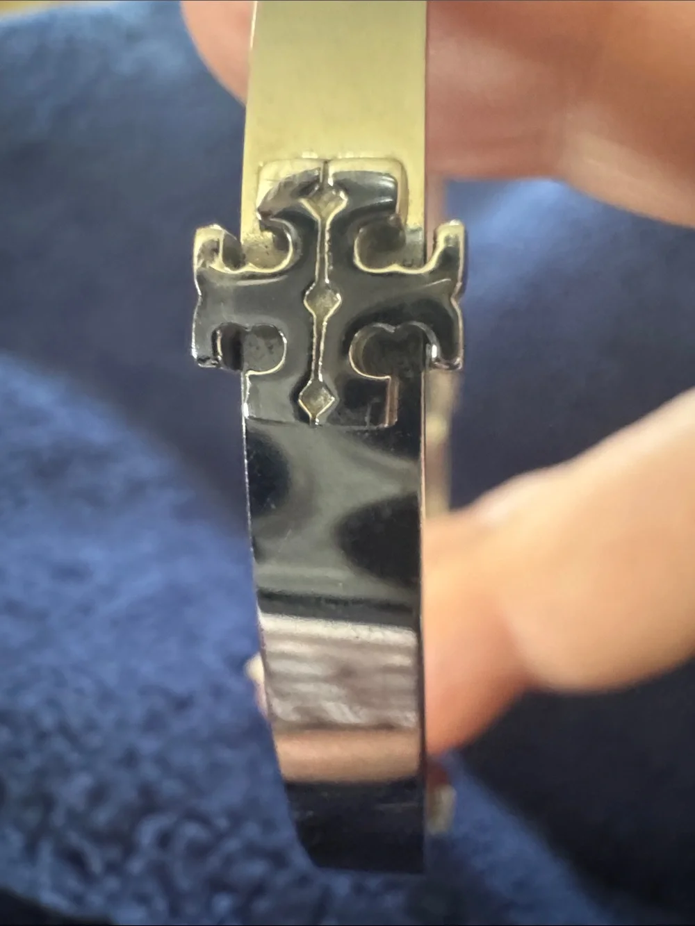 Tory Burch shiny silver