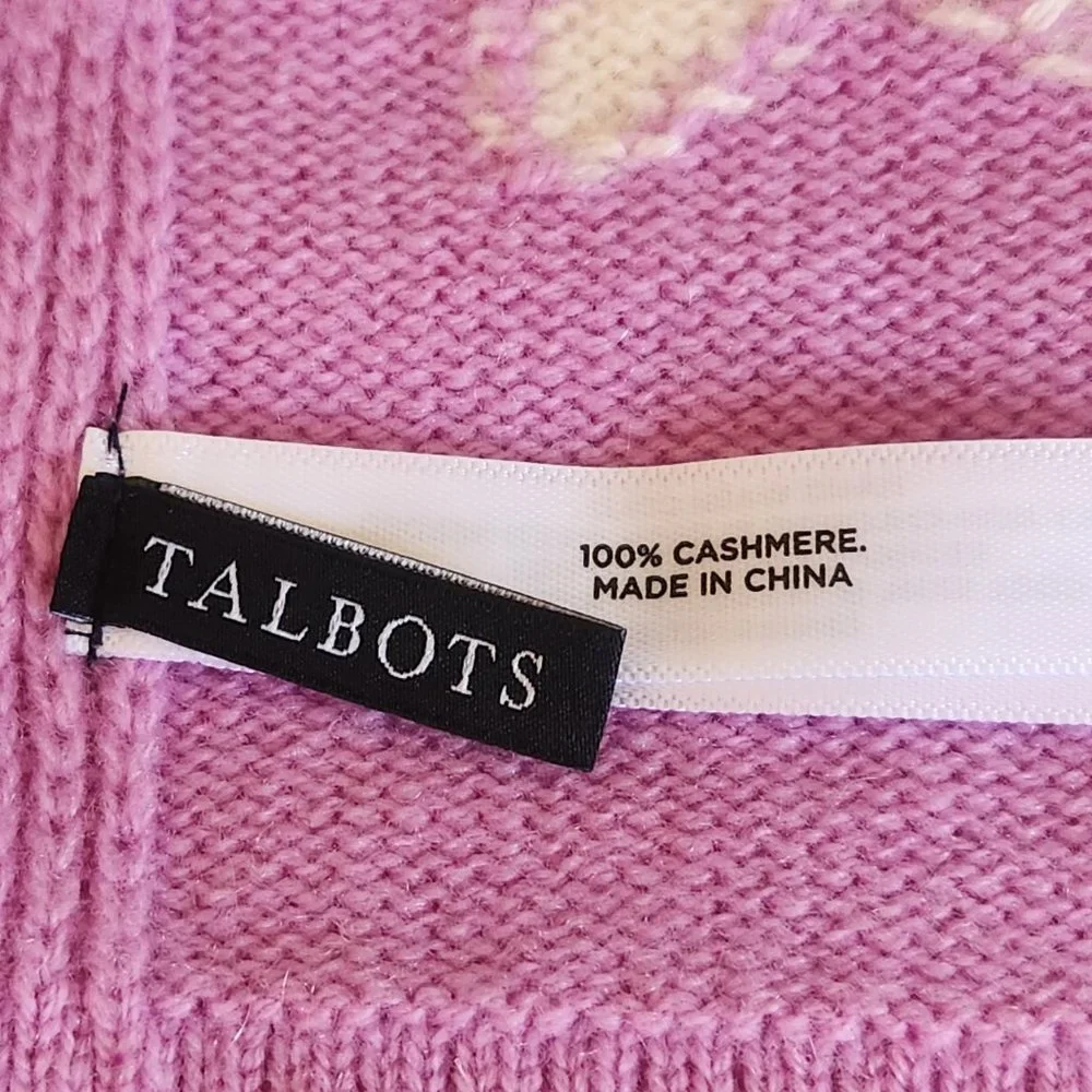 NWOT Talbots Cashmere Lavender Star Scarf