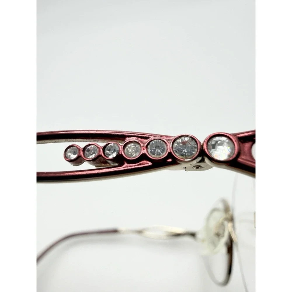 Sophia Loren M190 Red Full Rim Eyeglasses Frames Only 55-17-135 Rhinestone Oval