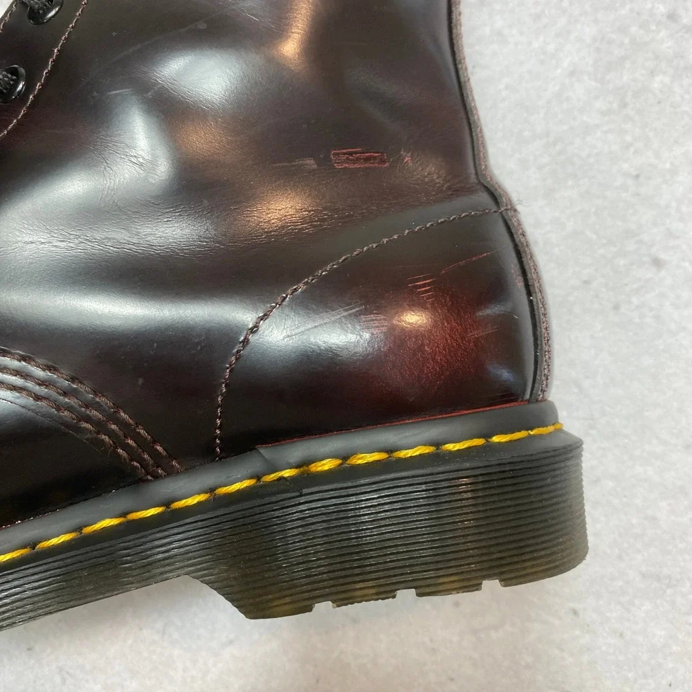 Dr. Martens 1460 Boots Mens 10 Cherry Red Arcadia Leather 8-Eye Lace Up