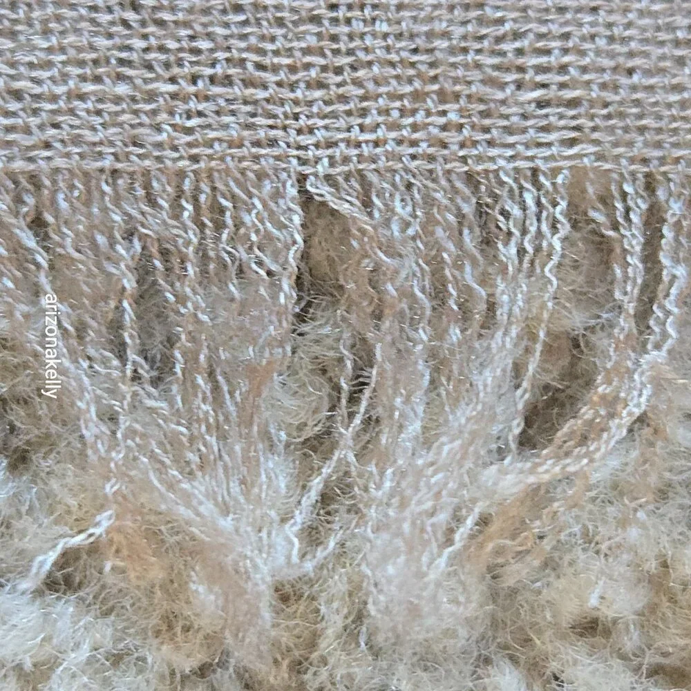 NWOT Silk & Cashmere Gradient Wrap Scarf Ombre Brown to Natural