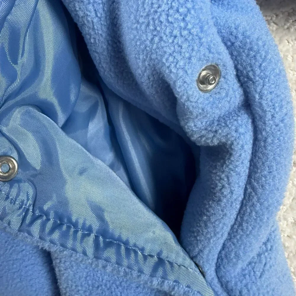 Disney Pooh Bear Blue Fleece Winter Coverall With Snaps - Infant US 3-6 Months