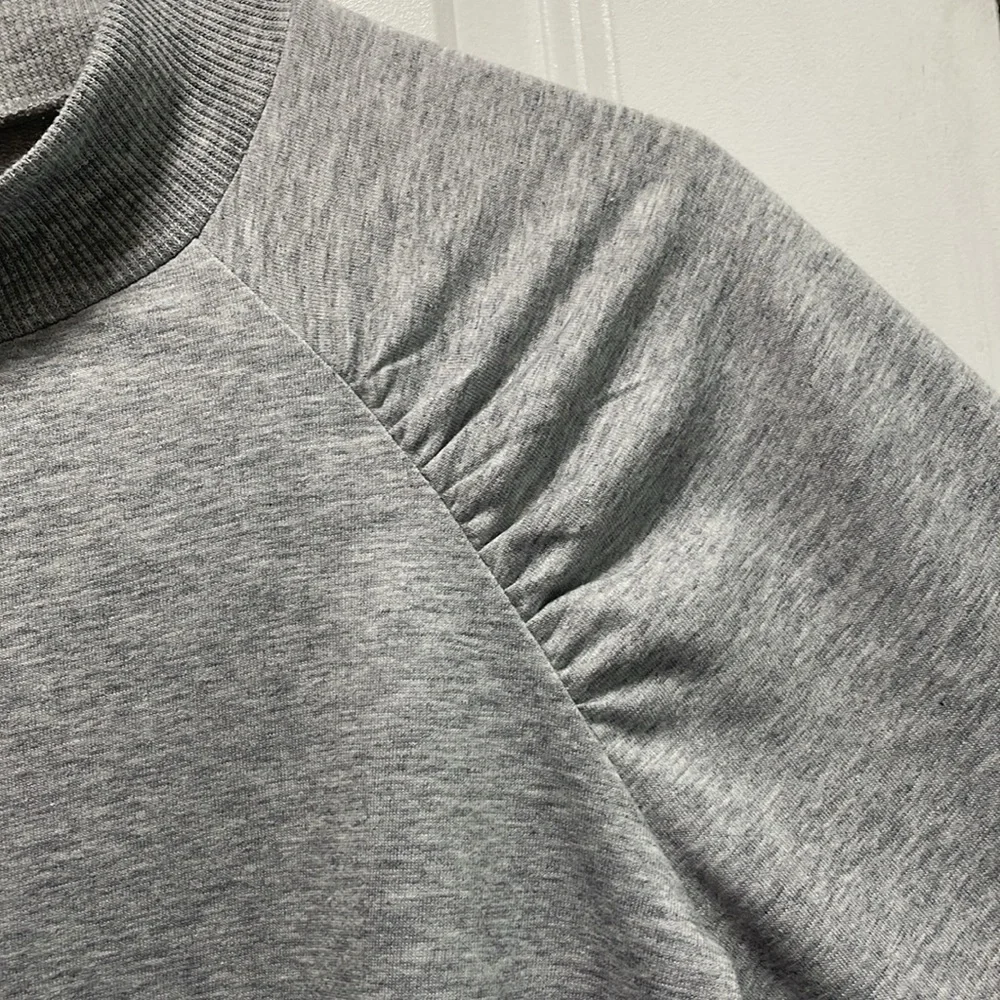 Michael Michael Kors Pearl Heather Ruched Shoulders Lightweight Sweatshirt S NWT