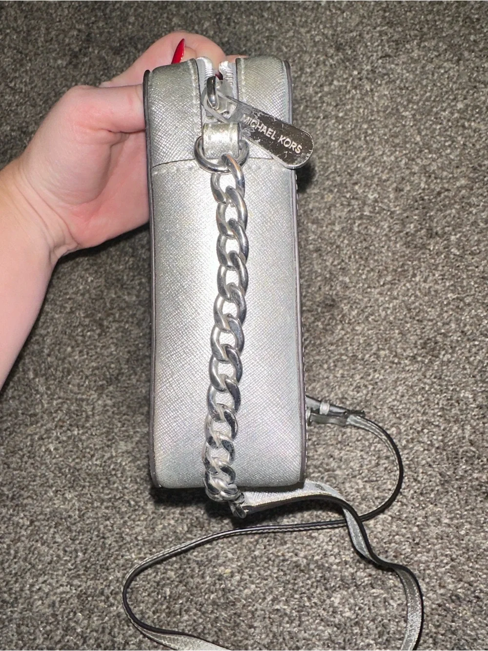 Michael Kors silver crossbody