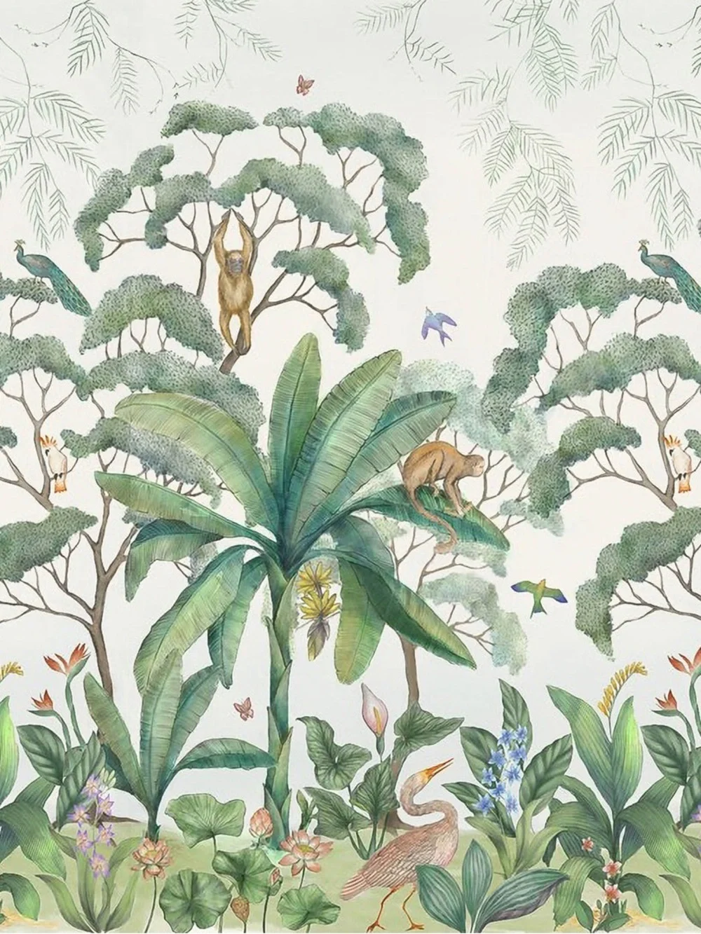 2- Lulu and Georgia Prepasted Sure Strip Removable Wallpaper Jungle Mural New