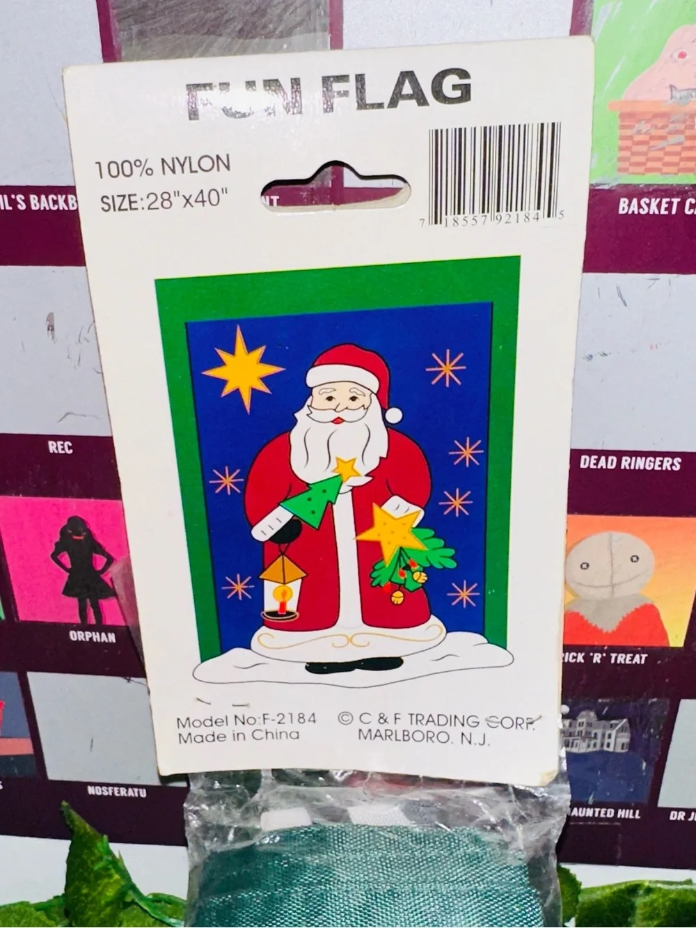 Vintage Christmas Santa Claus 90’s Holiday Flag