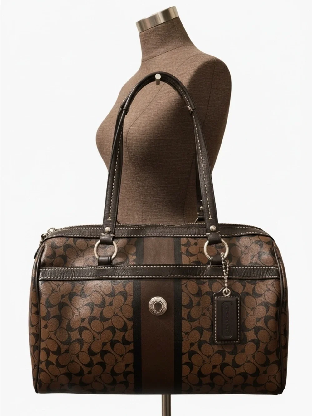 Coach Chelsea Brown Signature Leather Satchel