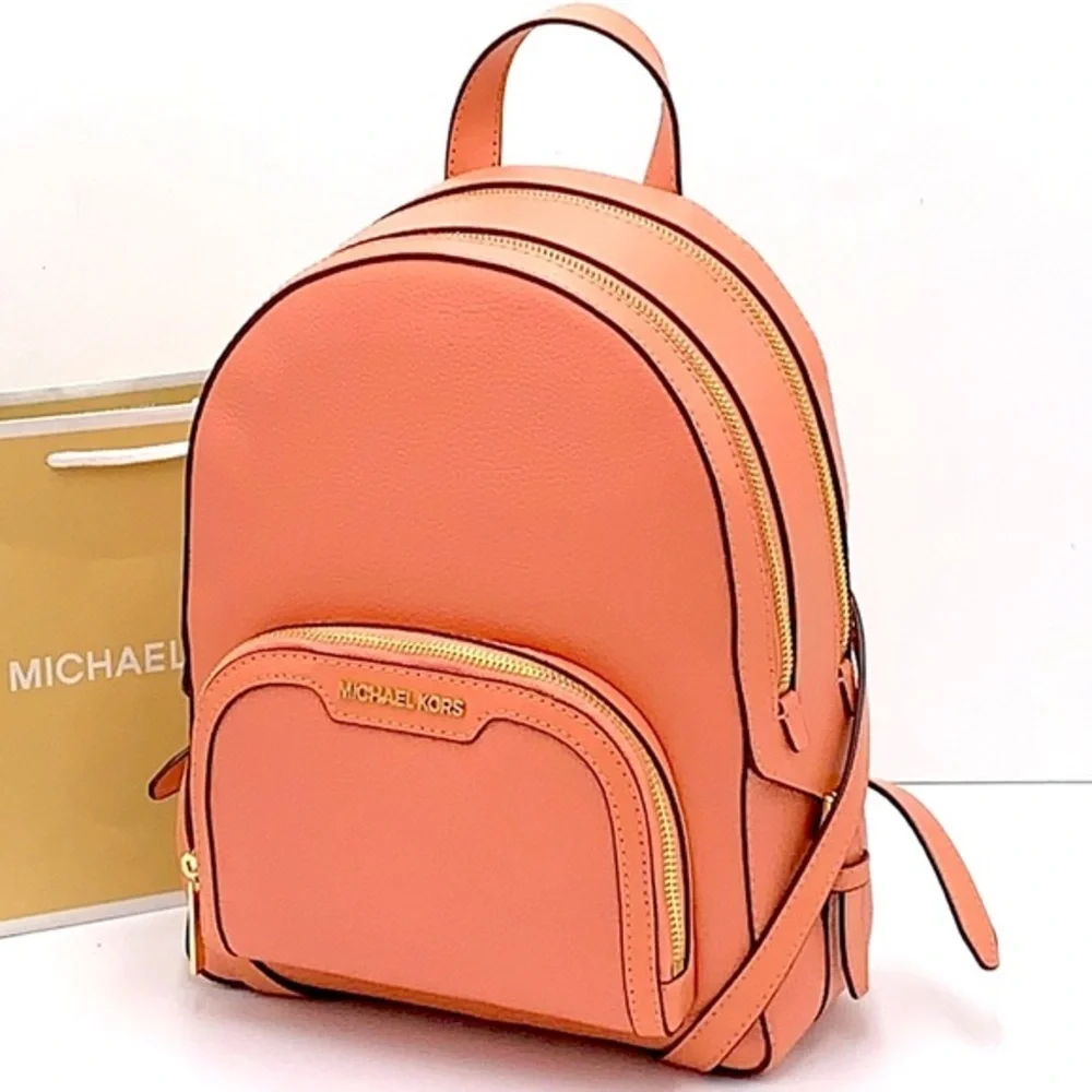 Michael Kors Jaycee Medium Zip Pocket Backpack Sherbert color
