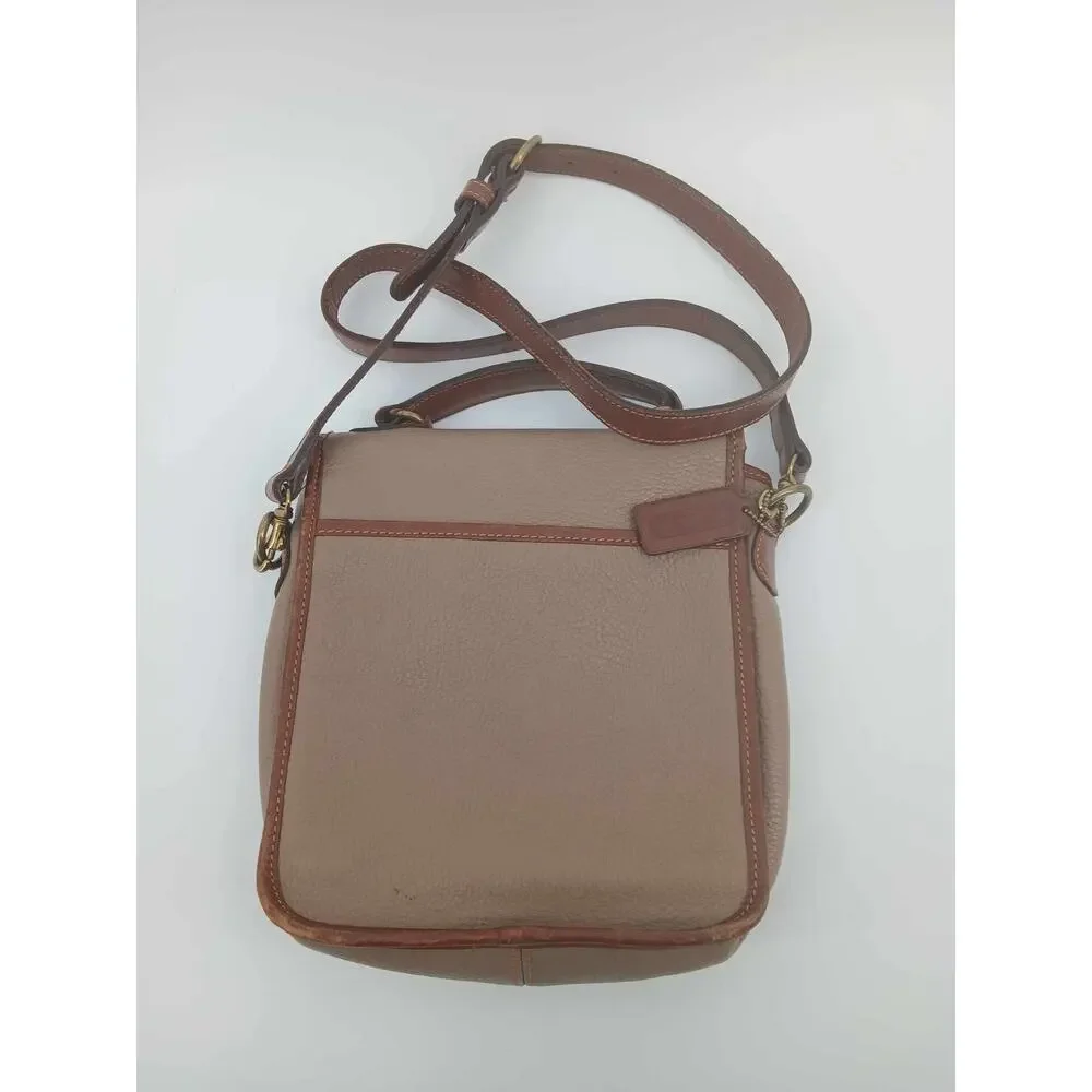 Vintage Leather crossbody, Coach Mini Durham 4211, bone and brown