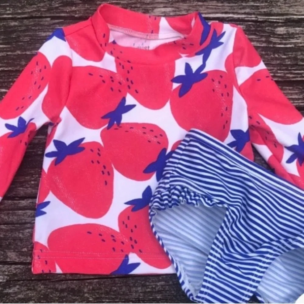 Carter's Vibrant kid Red and Blue Rashguard Swimwear