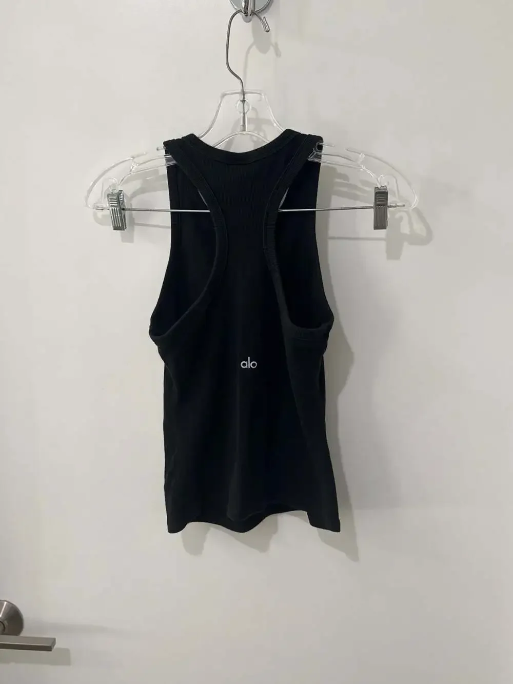Alo Yoga Black Ribbed Racerback Tank Top
