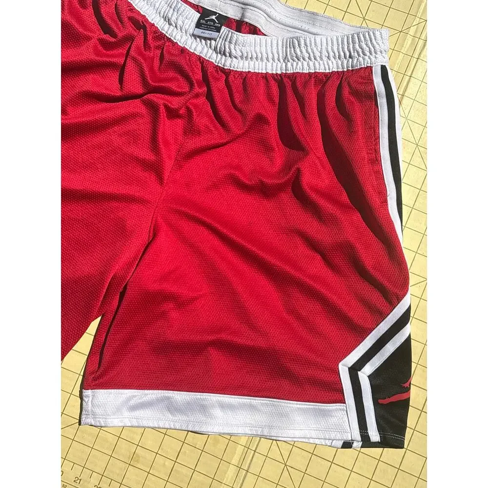 Jordan Mens Basketball Shorts Size 4XL Red Black White DRI-FIT Jumpman