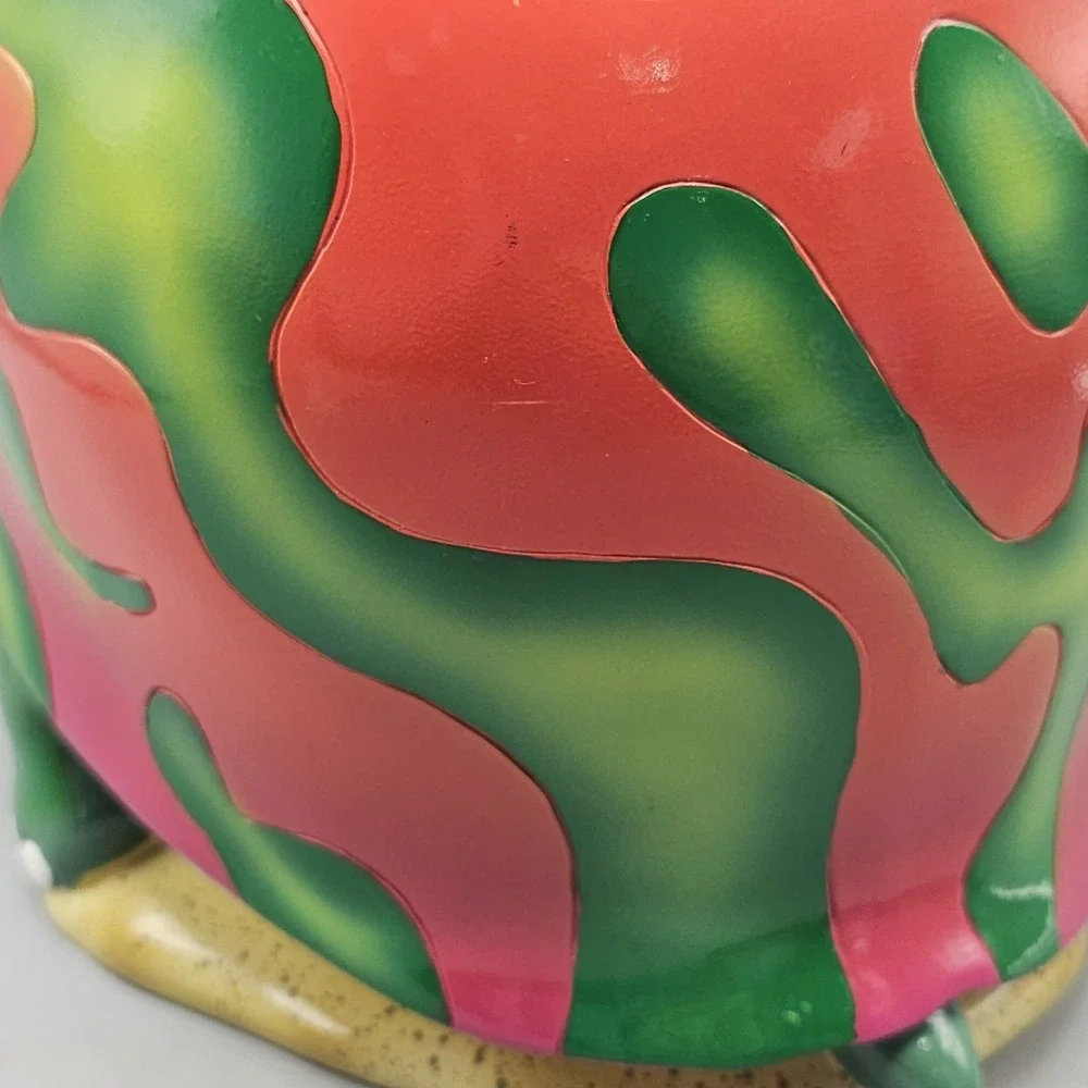 Vintage Van Pelt Turtle Time Ceramic Bathroom WasteBasket Can Tropical Trippy