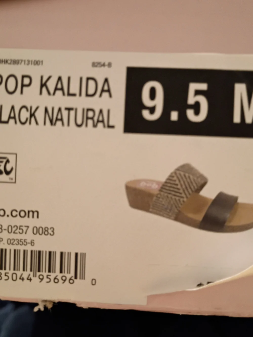 NWB POP Comfort Fit Women’s Black and Natural Woven Slide Sandals Size 9.5