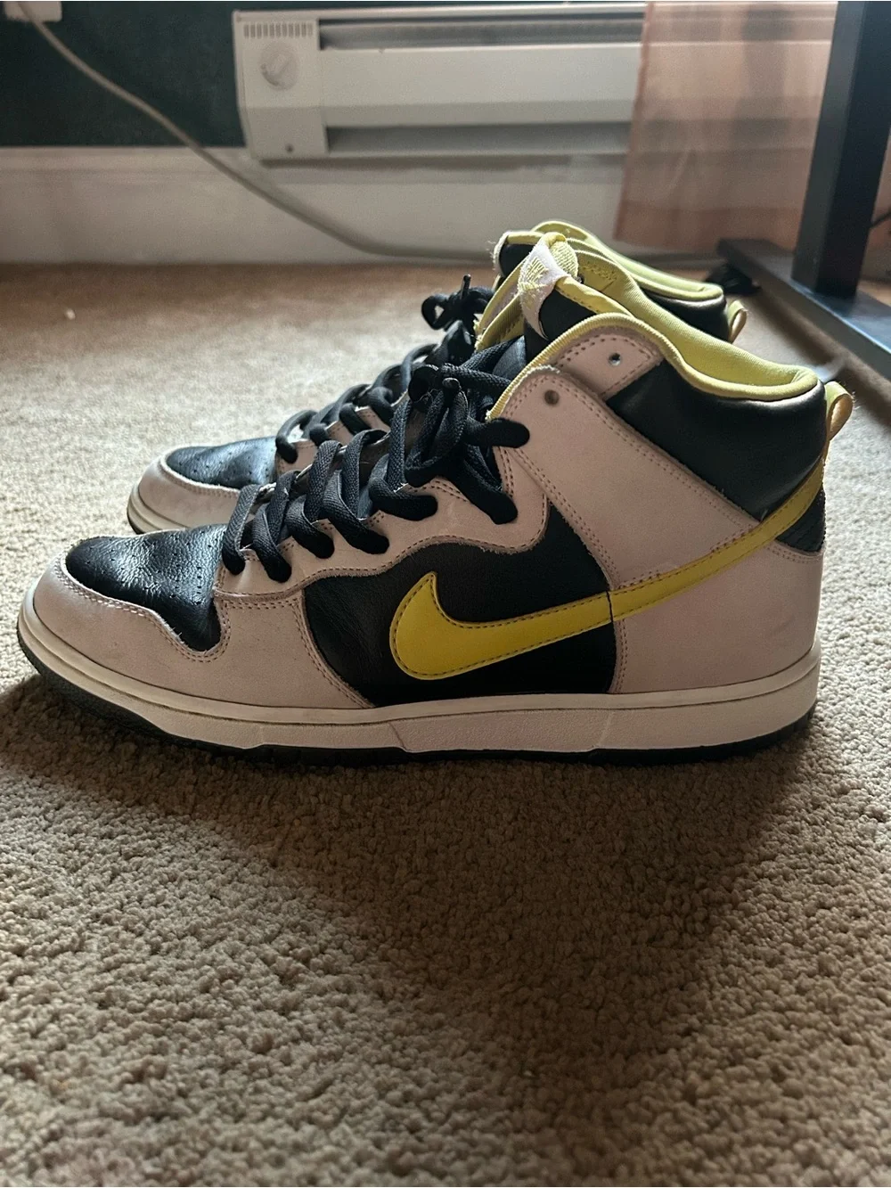 Nike Black, White & Yellow High-Top Sneakers
