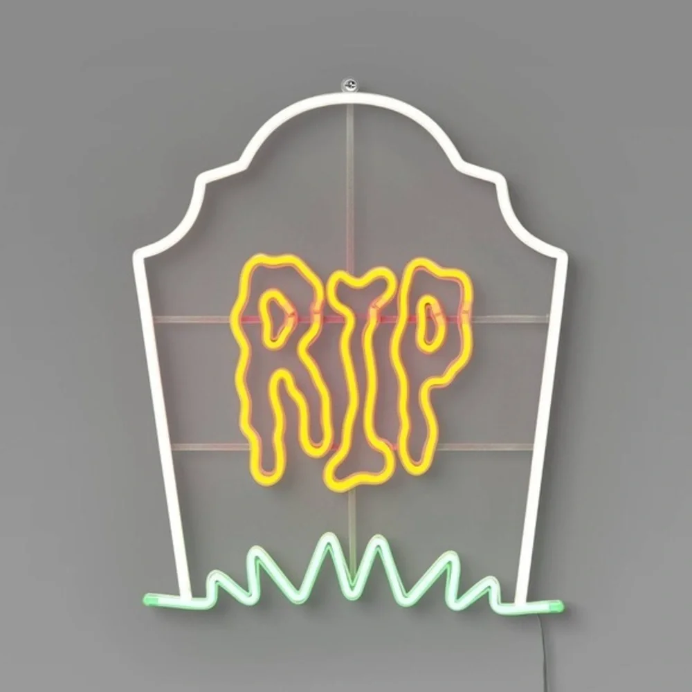 NIB. HYDE & EEK Neon RIP Tombstone Light