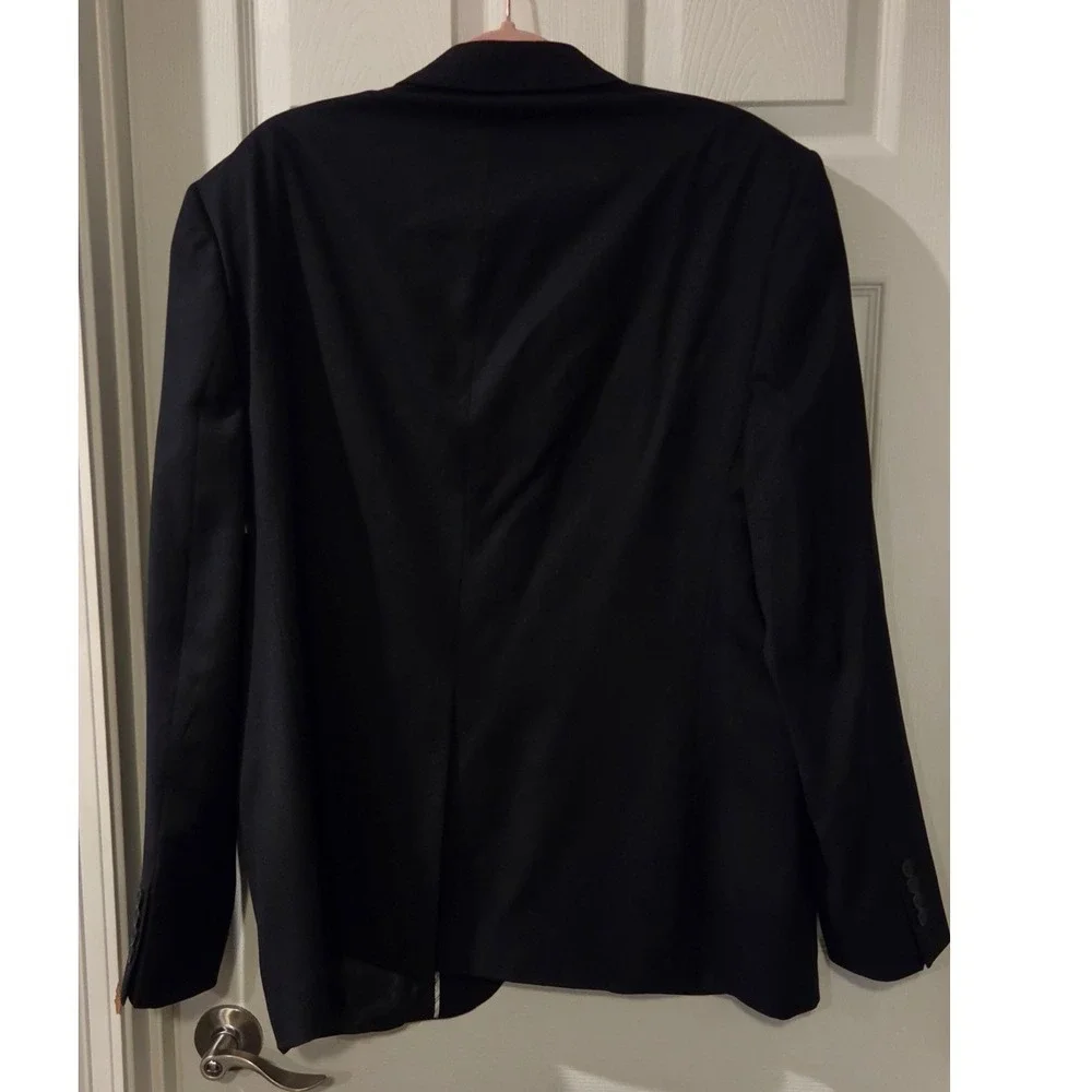 Stafford Signature 100% Wool Sport Coat Blazer Men's 46R Black Classic Fit NWT