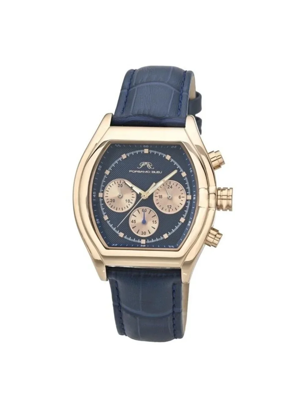 NWT Porsamo Bleu Roman Chronograph Quartz Blue Dial Men's Watch