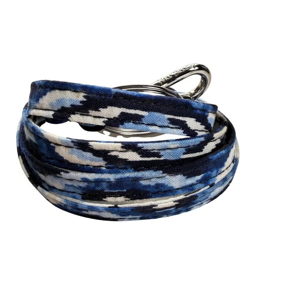 Vera Bradley Women Ikat Island Lanyard OS Blue Patterned Keychain NWT