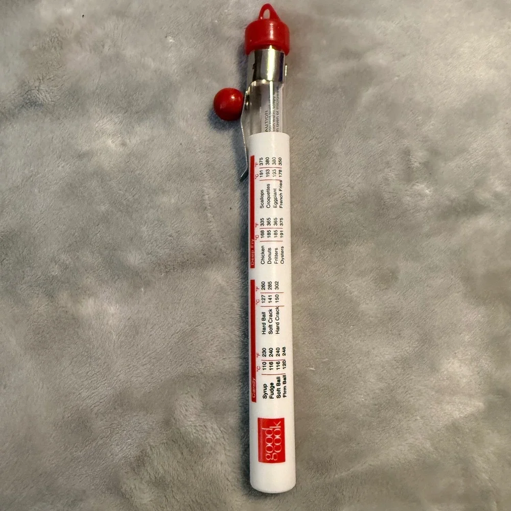 GoodCook Candy & Deep Fry Thermometer Red Clip Syrup Sugar Oil Temp Gauge Baking