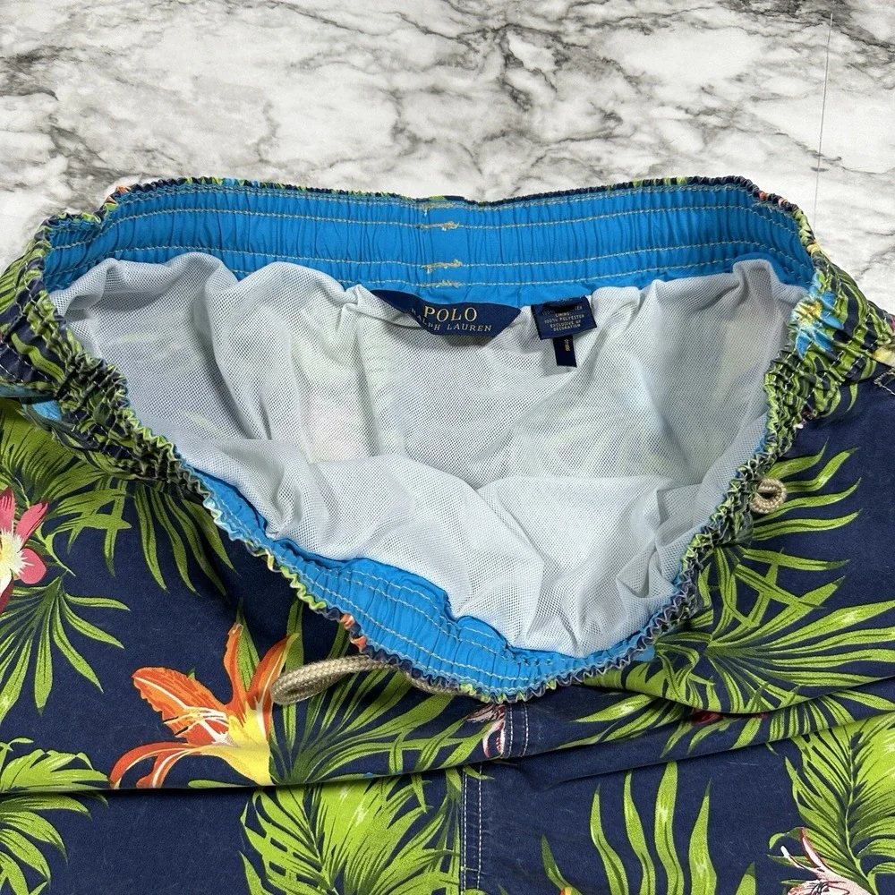 Polo Ralph Lauren Swimwear Trunks Shorts Mens Navy Blue Floral Size‎ XL