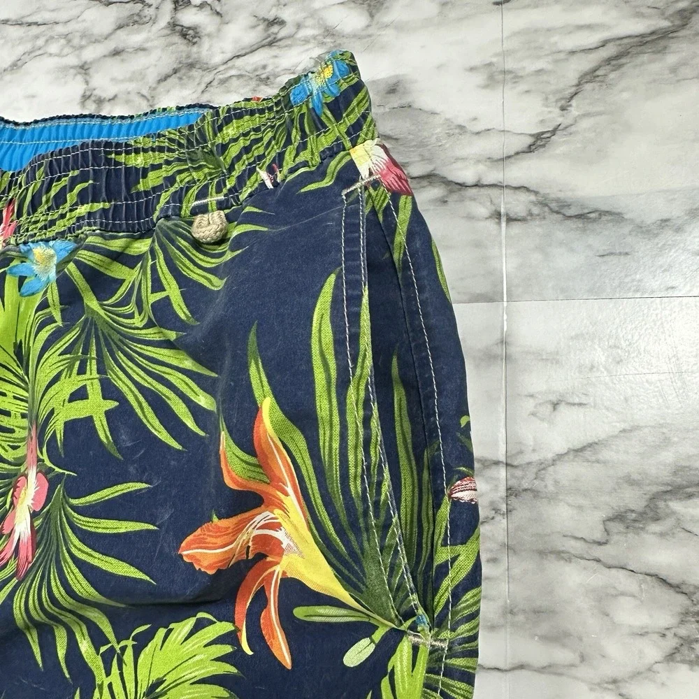 Polo Ralph Lauren Swimwear Trunks Shorts Mens Navy Blue Floral Size‎ XL