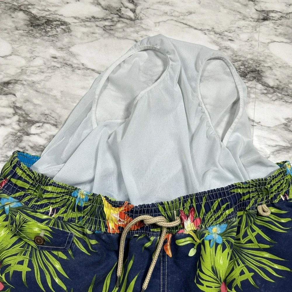 Polo Ralph Lauren Swimwear Trunks Shorts Mens Navy Blue Floral Size‎ XL