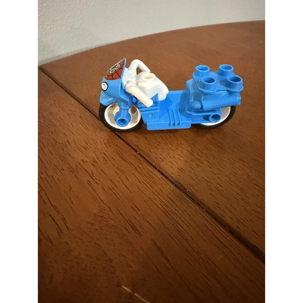 Lego Duplo Marvel Spider-Man Motorcycle Vehicle Blue/White