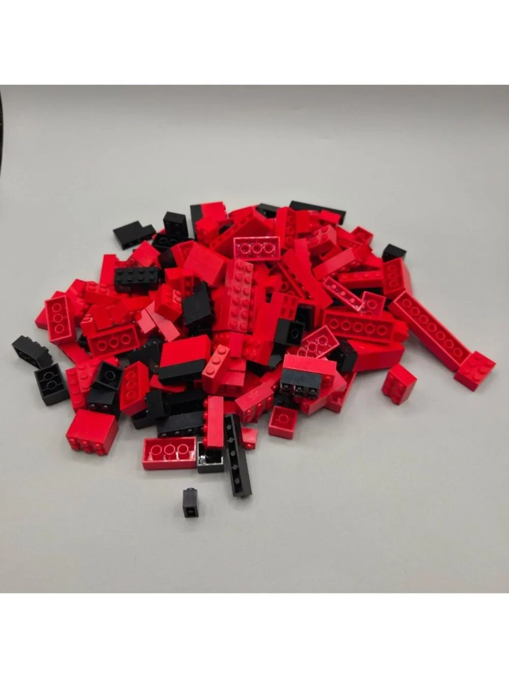 Lego Color Sorted Lot Red Black Plastic Building Blocks Assorted Sizes 242 Piece