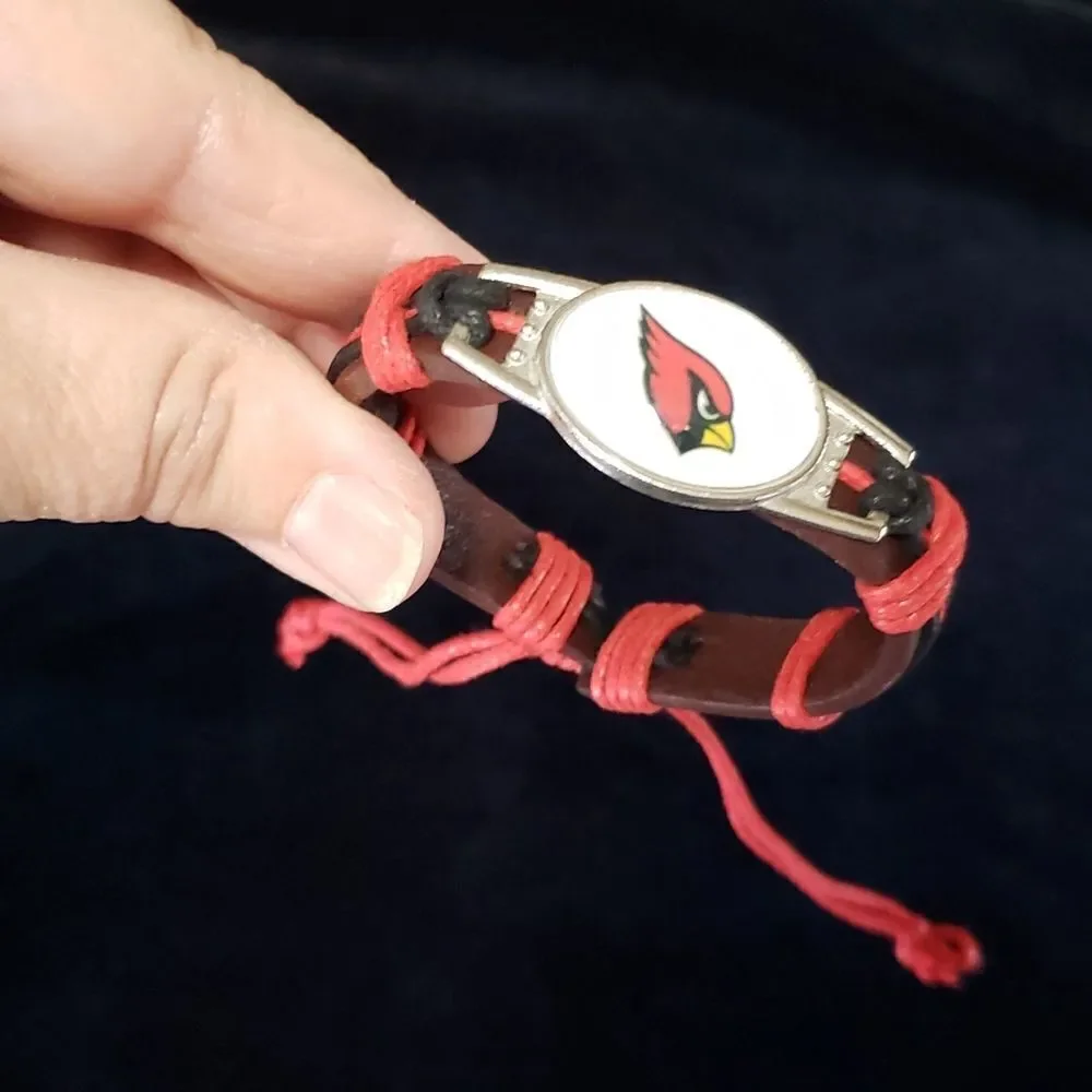 NWT Arizona Cardinals Faux Leather Bracelet