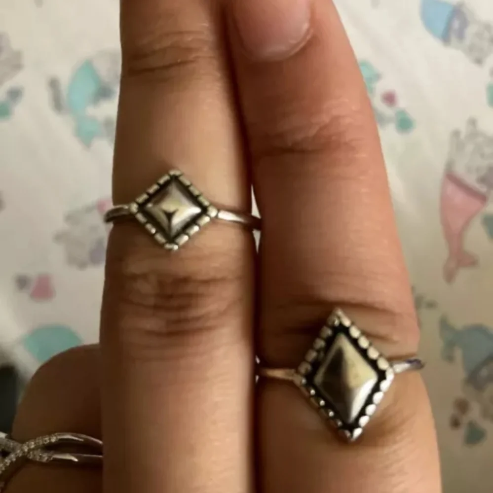 NEW 925 Sterling Silver Diamond‎ Shape Adjustable Band Ring