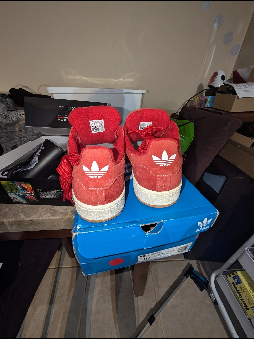 adidas campus white red