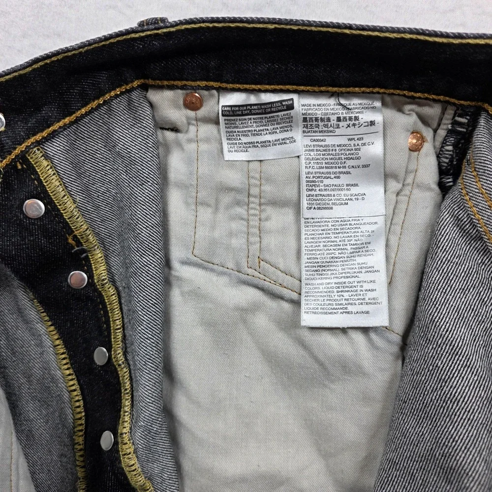 Levi's‎ 501 Original Fit Jeans Mens 36x32 Dark Indigo Button Fly Straight Leg