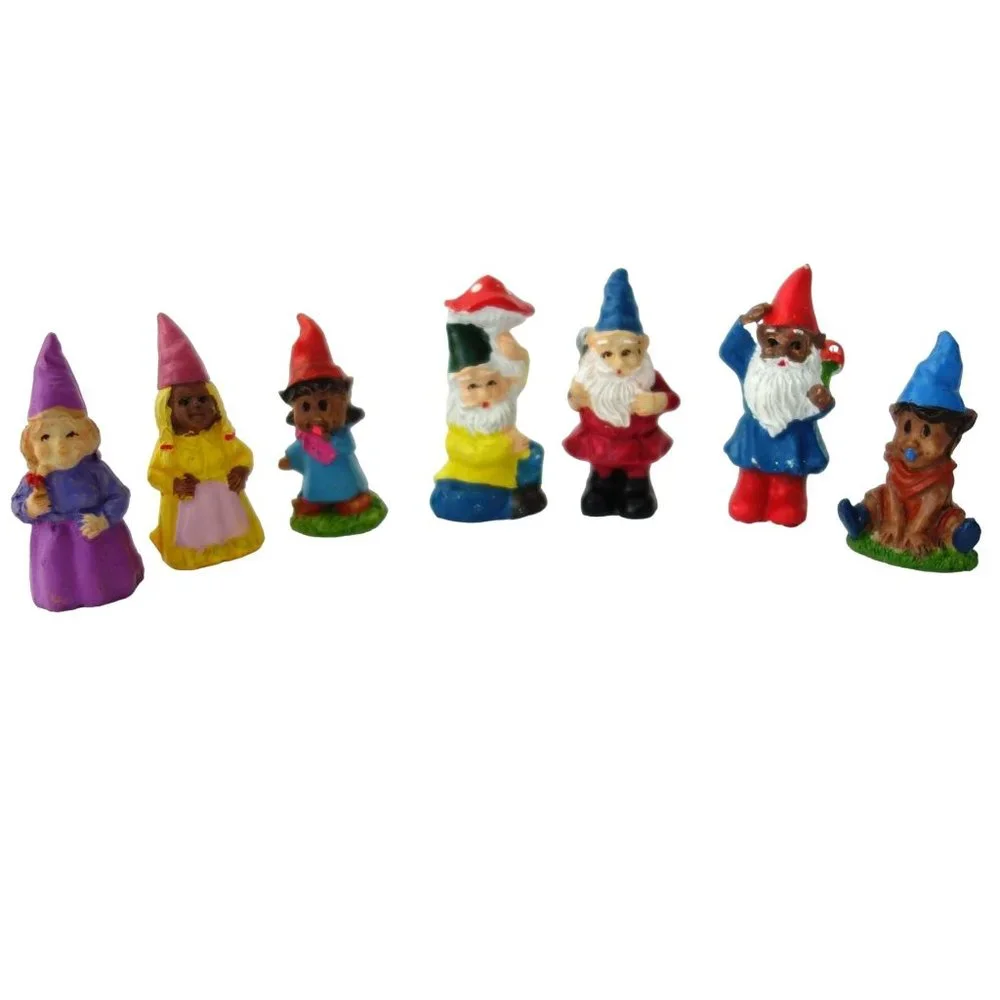 Assorted‎ Mixed Lot of 7 Resin Miniature Dollhouse Fairy Garden Gnome Figurines