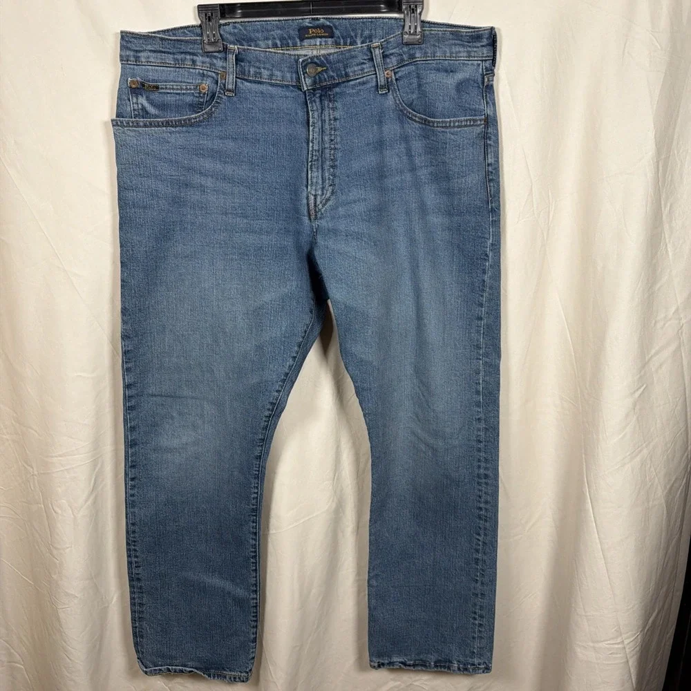 Polo Ralph Lauren Jeans 38x32 Blue 867‎ Classic Fit Straight Light Wash Denim