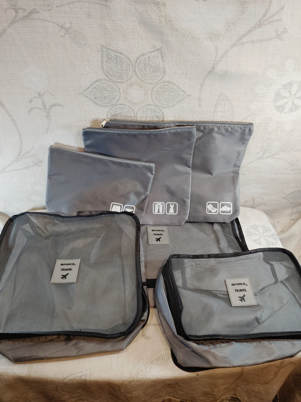 G Force Travel 6pc Travel Packing Organizer Set - Gray