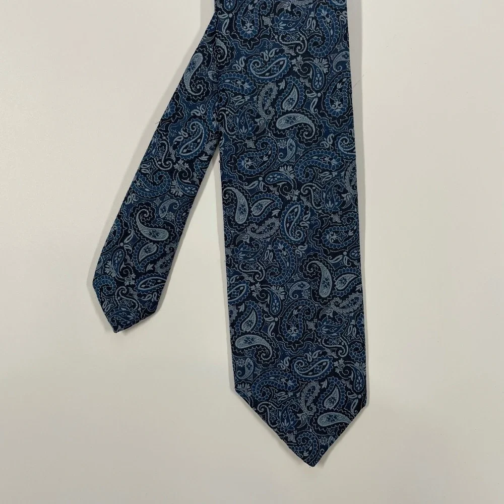 The Men's Shop JcPenny Blue Paisley Patterned Necktie Mens OS