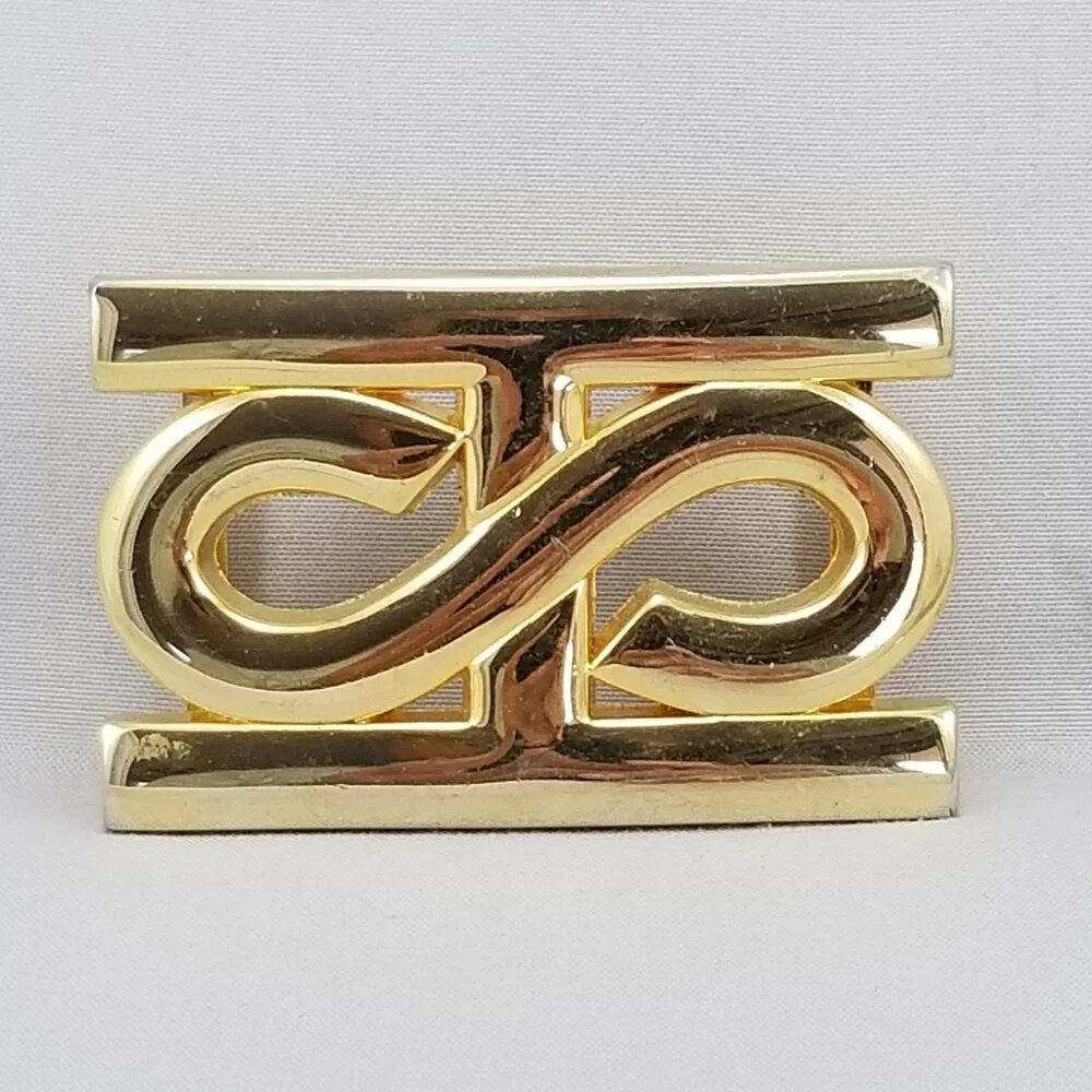 Vintage‎ Belt Buckle Womens S Shape Infinity Gold Color