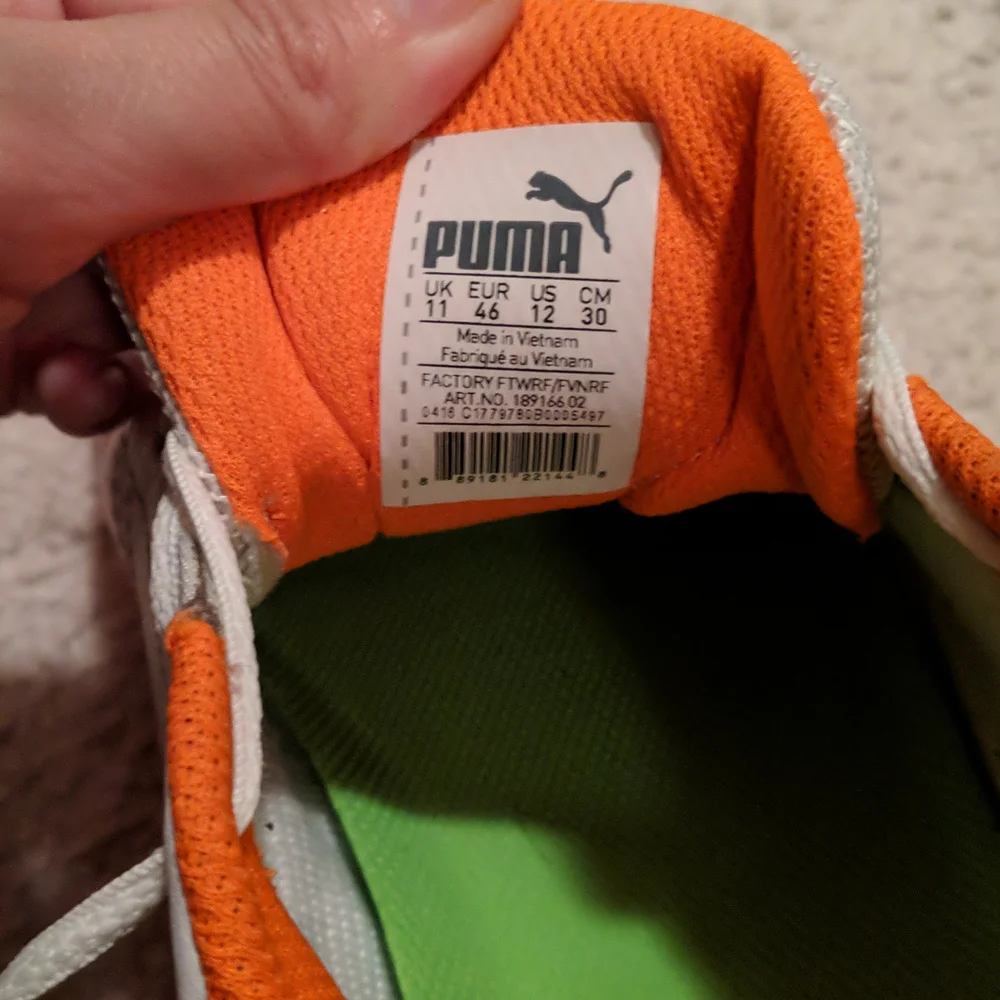Puma Ignite Drive White Vibrant Orange Drizzle Golf Shoes - 12