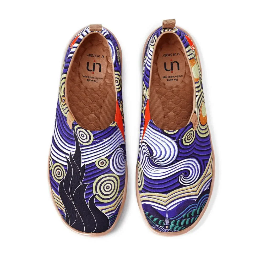 UIN Men's Walking Shoes Slip On Casual Lighweight Loafers (Under the Star)